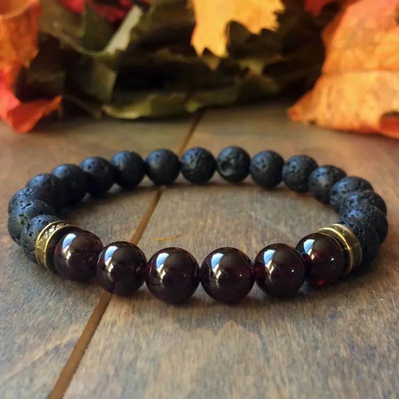 Mens Beaded Bracelets | Garnet Bracelet