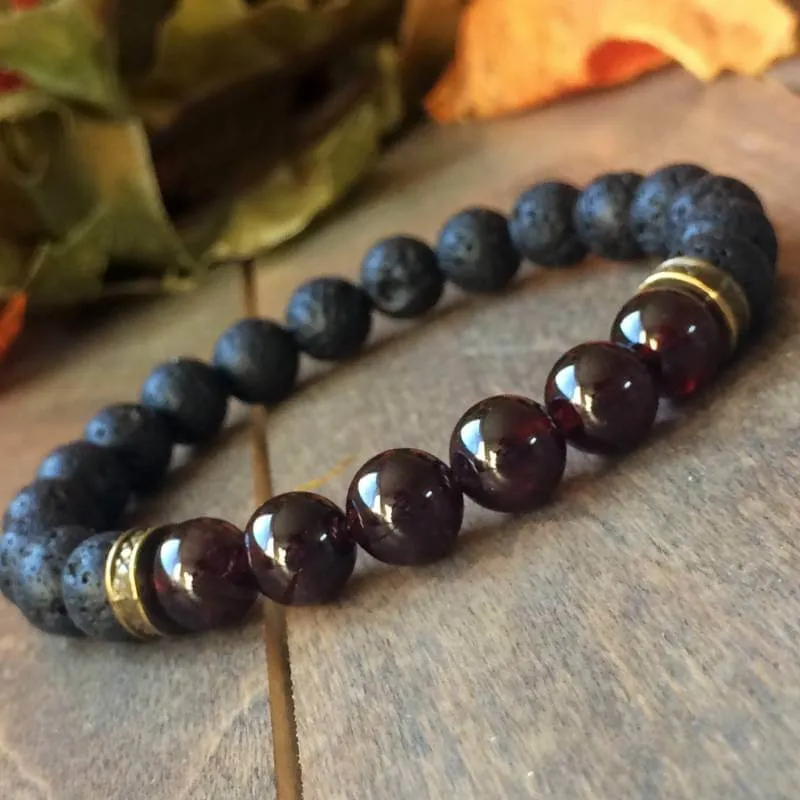 Mens Beaded Bracelets | Garnet Bracelet