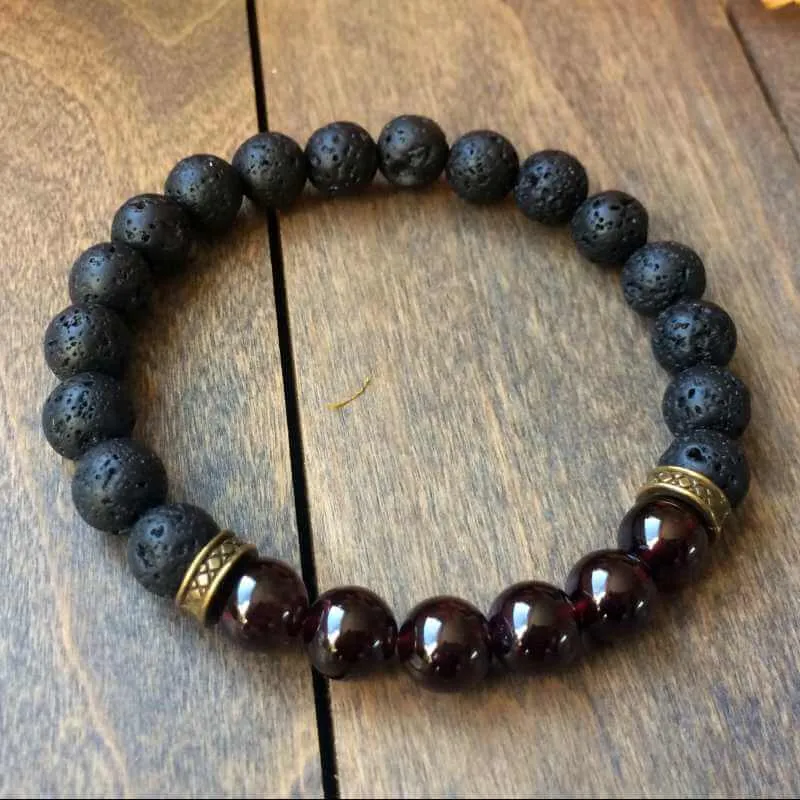 Mens Beaded Bracelets | Garnet Bracelet