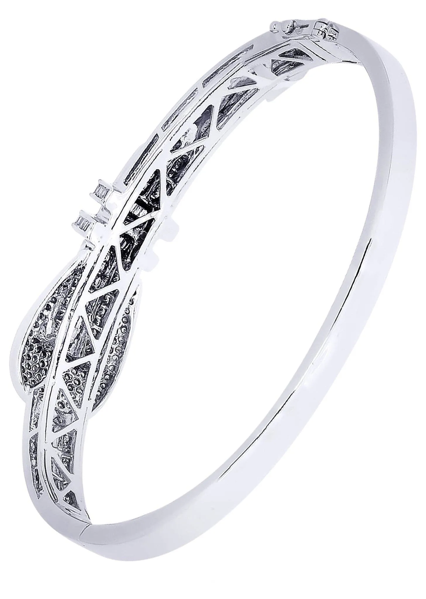 Mens Diamond Bangle White Gold| 1.68 Carats| 26.23 Grams