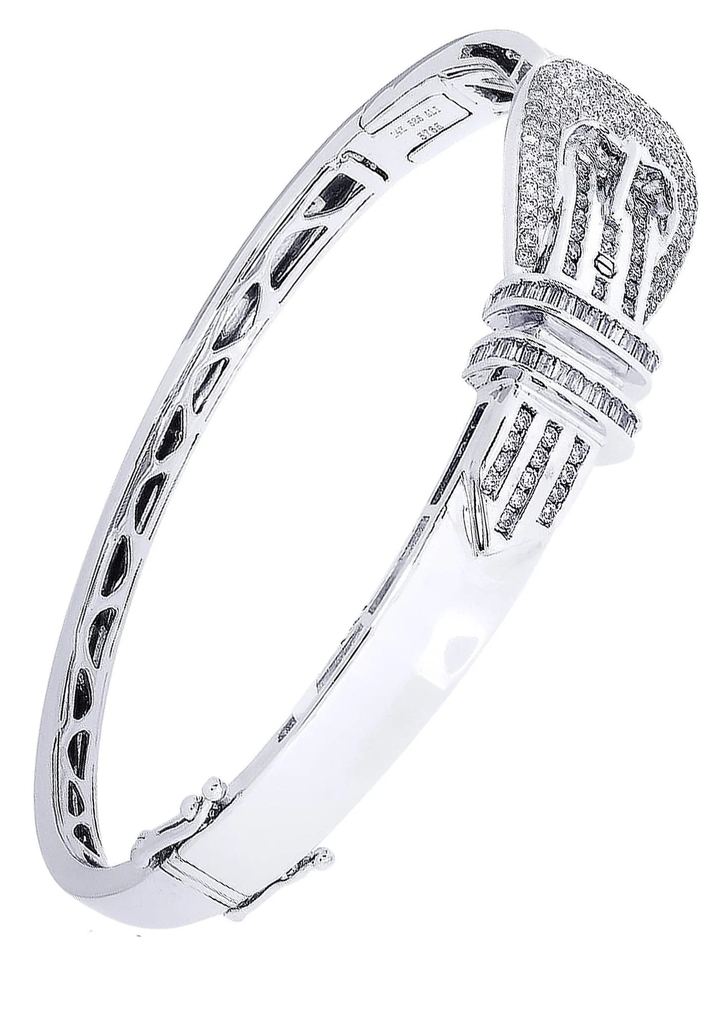 Mens Diamond Bangle White Gold| 1.68 Carats| 26.23 Grams