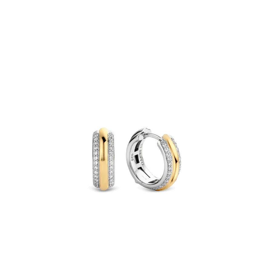 Milano CZ Pavé Hoop Earrings - Gold - 7786ZY