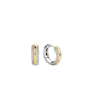 Milano CZ Pavé Hoop Earrings - Gold - 7786ZY