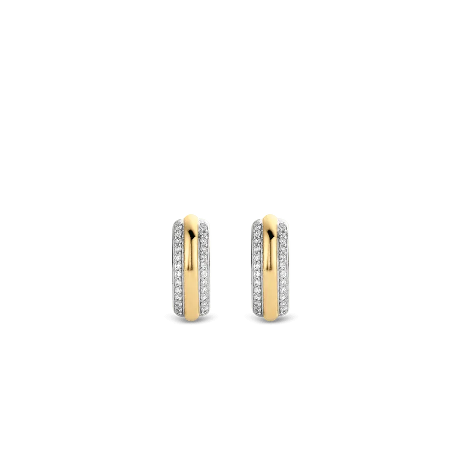 Milano CZ Pavé Hoop Earrings - Gold - 7786ZY