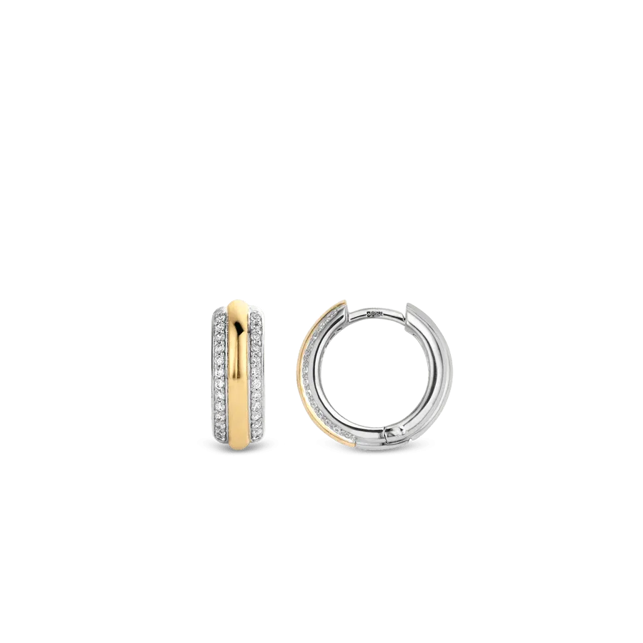Milano CZ Pavé Hoop Earrings - Gold - 7786ZY