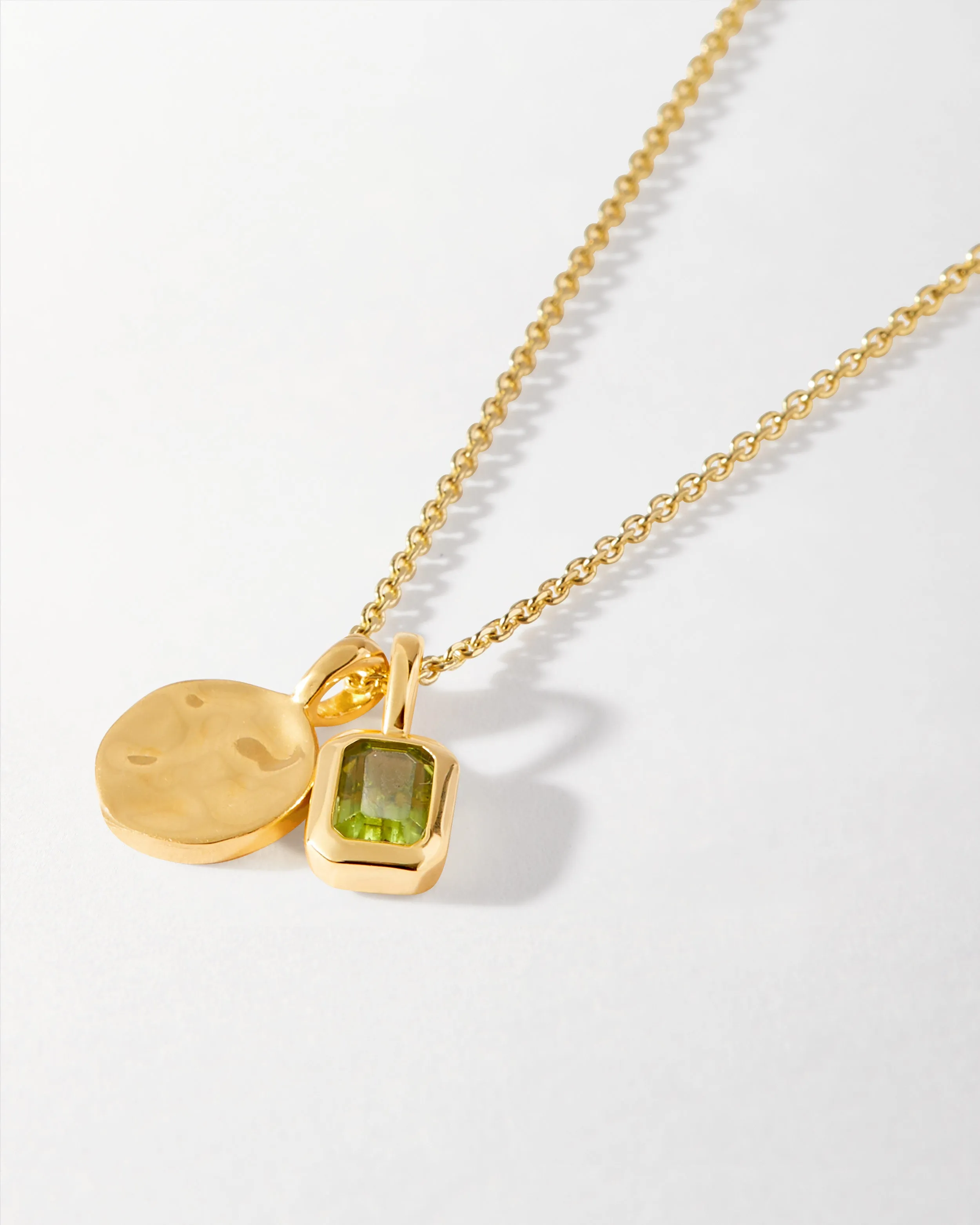 Mini Coin Deco Birthstone Necklace