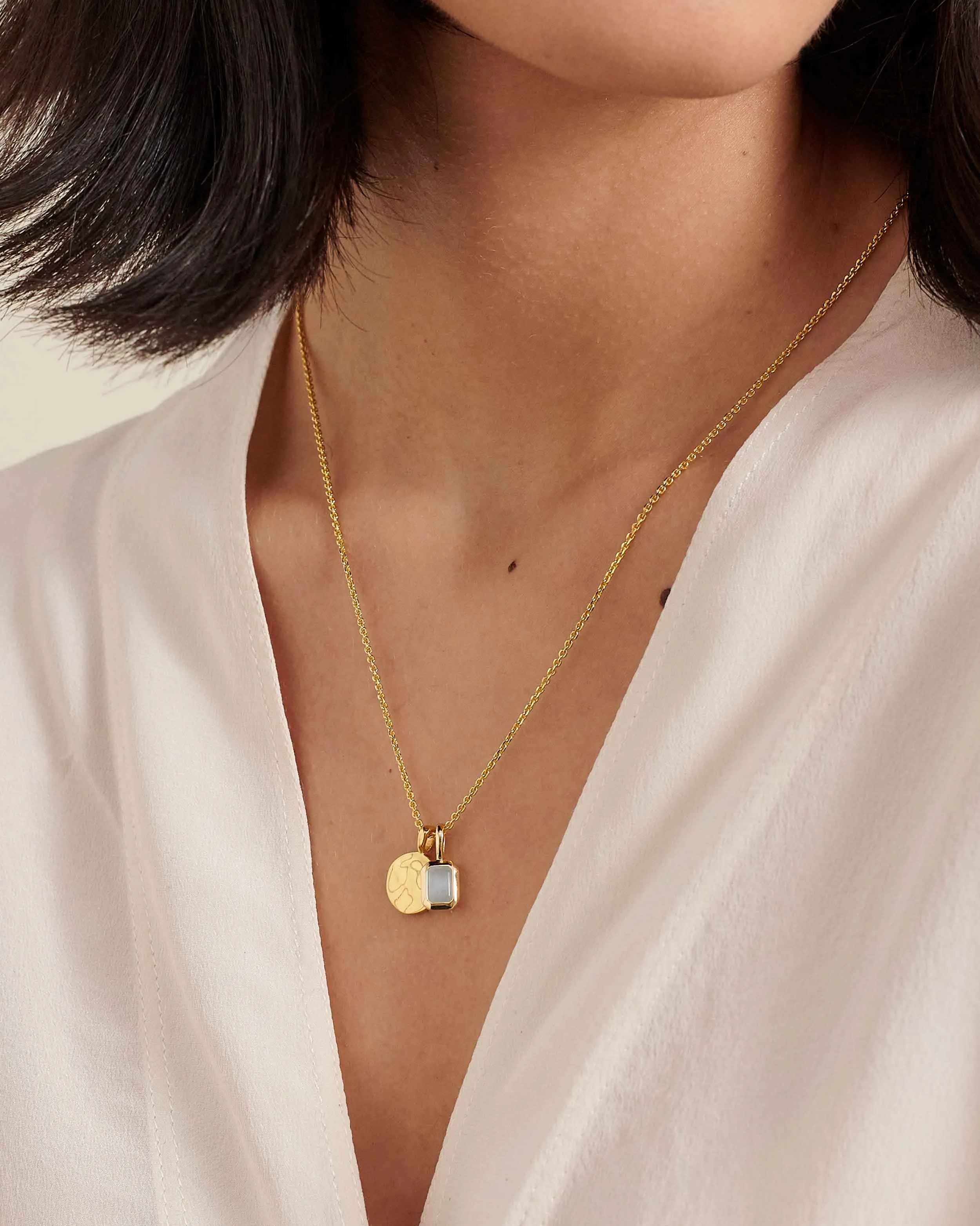 Mini Coin Deco Birthstone Necklace