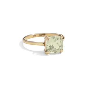 Mini Kara Ring, Prasiolite, 9kt Yellow Gold