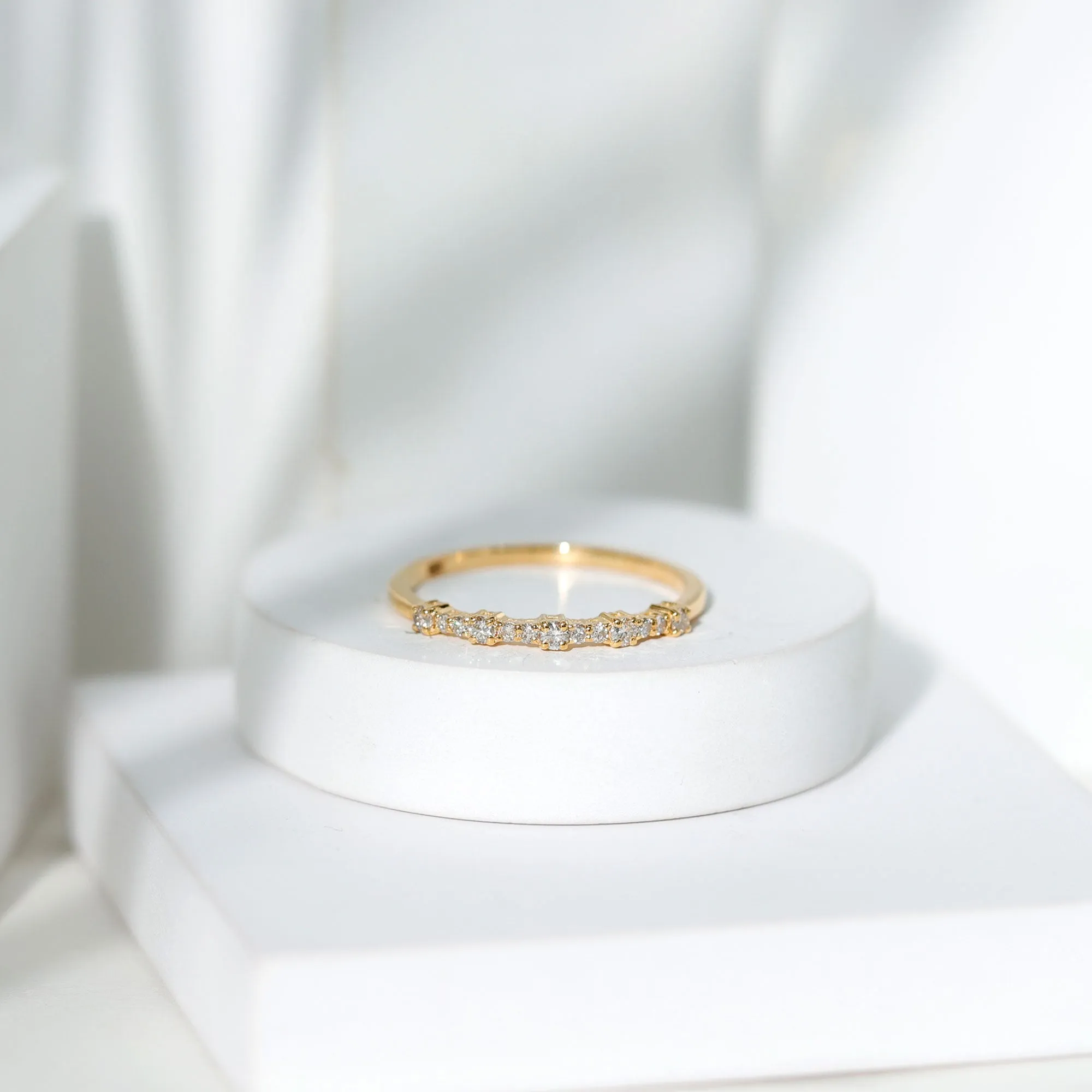 Minimal Diamond Half Eternity Stackable Ring