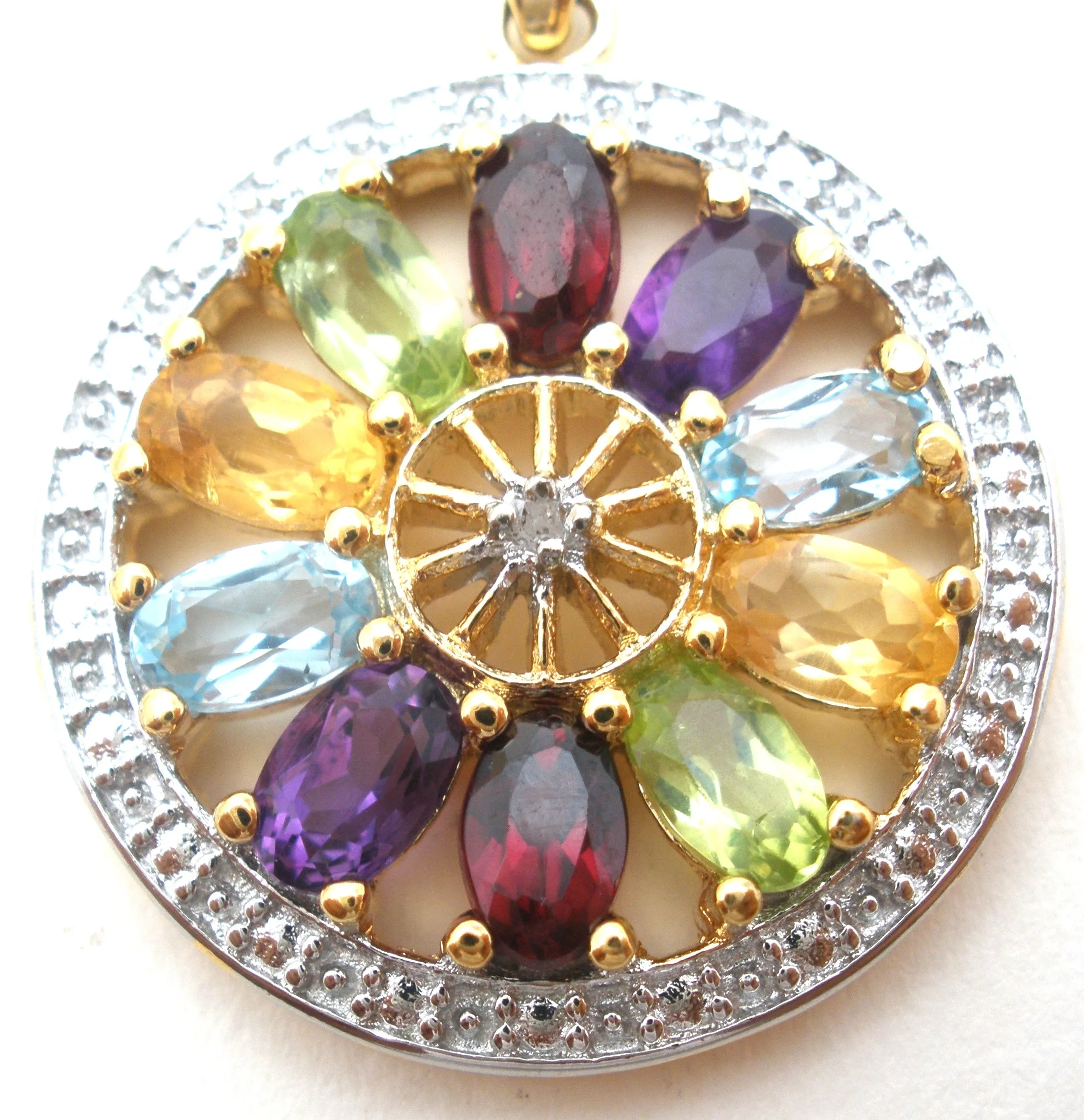 Multi Gemstone 925 Pendant by Victoria Townsend