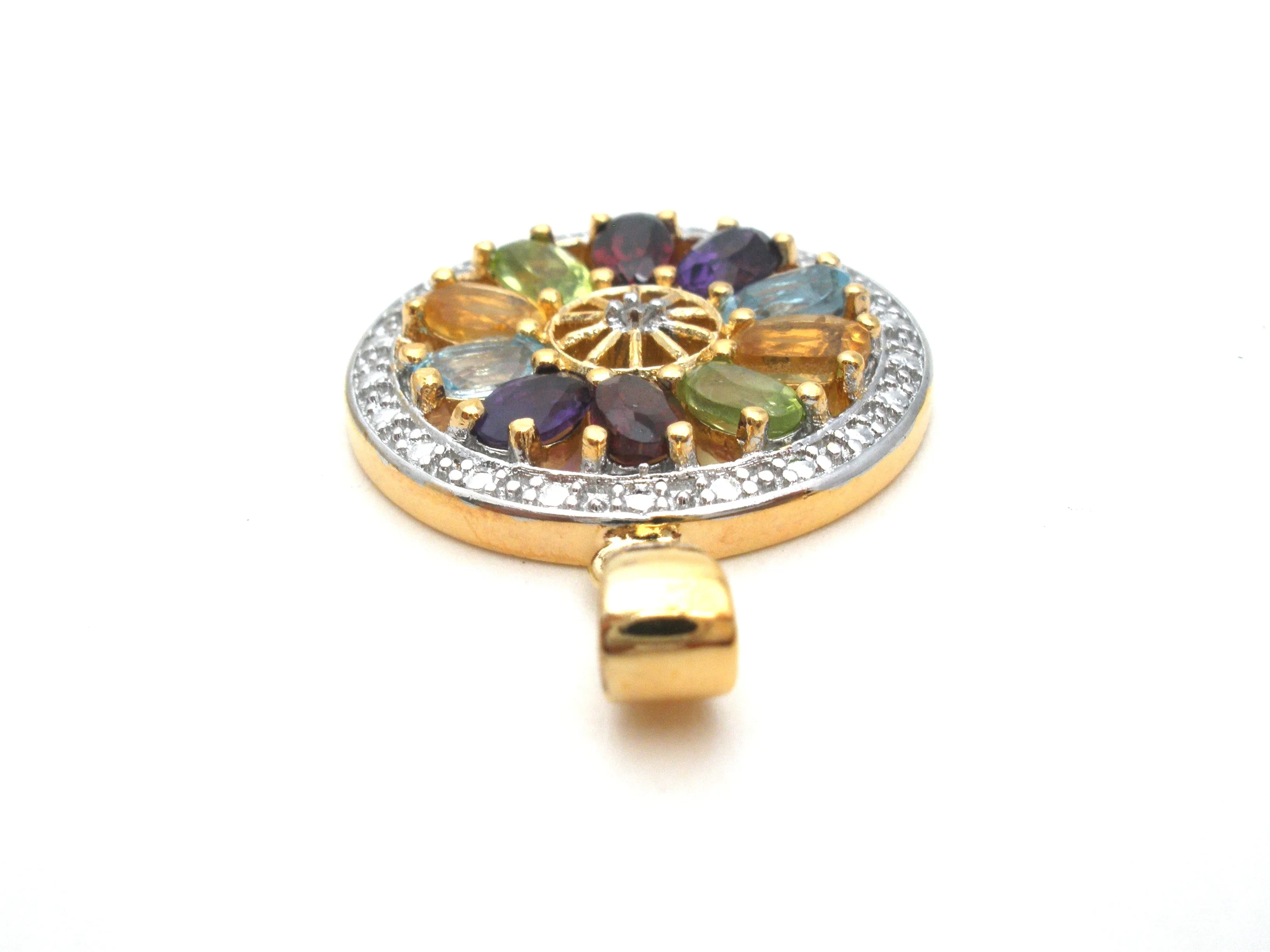 Multi Gemstone 925 Pendant by Victoria Townsend