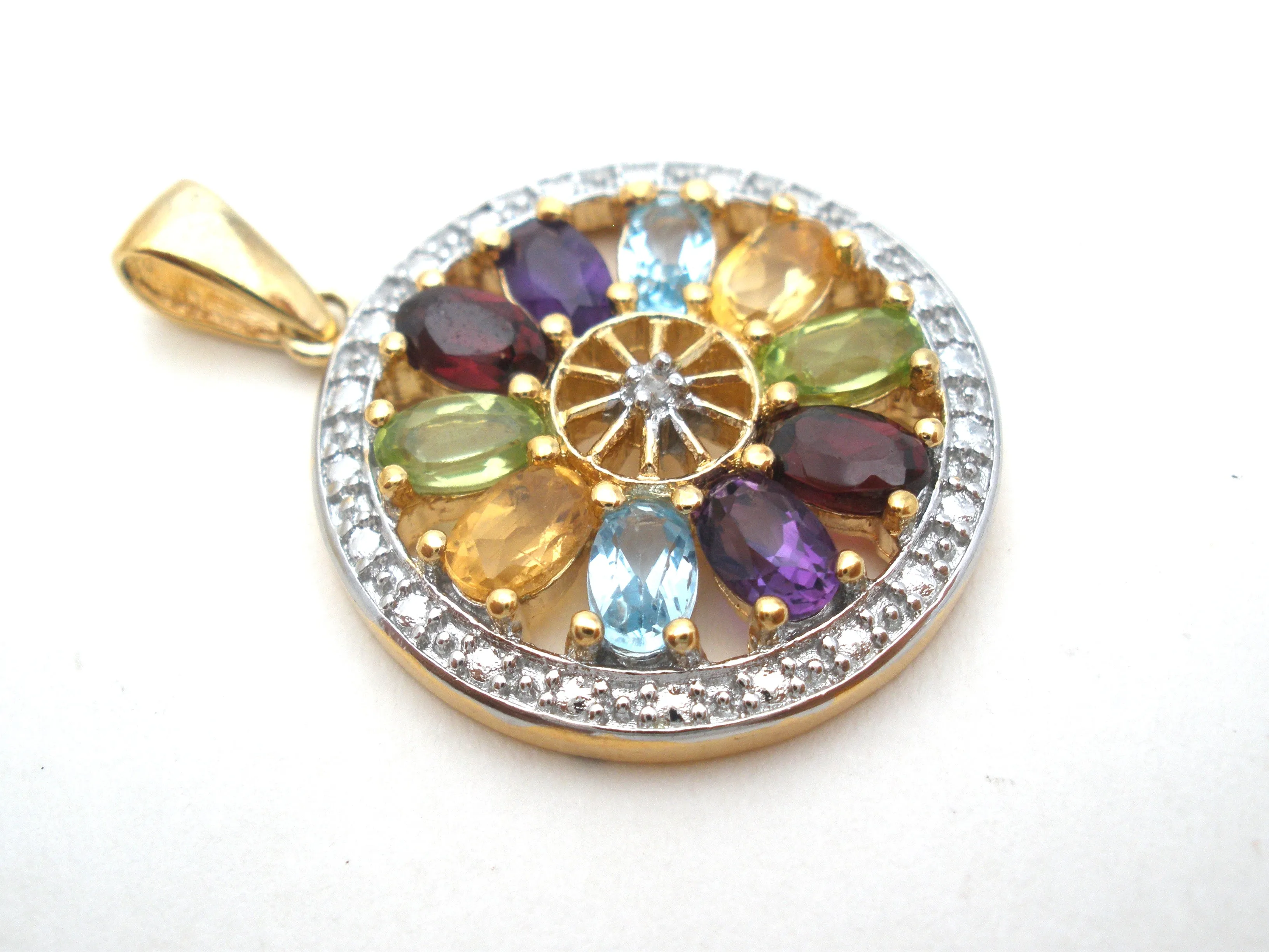 Multi Gemstone 925 Pendant by Victoria Townsend