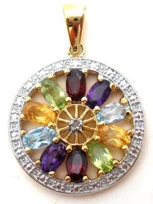 Multi Gemstone 925 Pendant by Victoria Townsend
