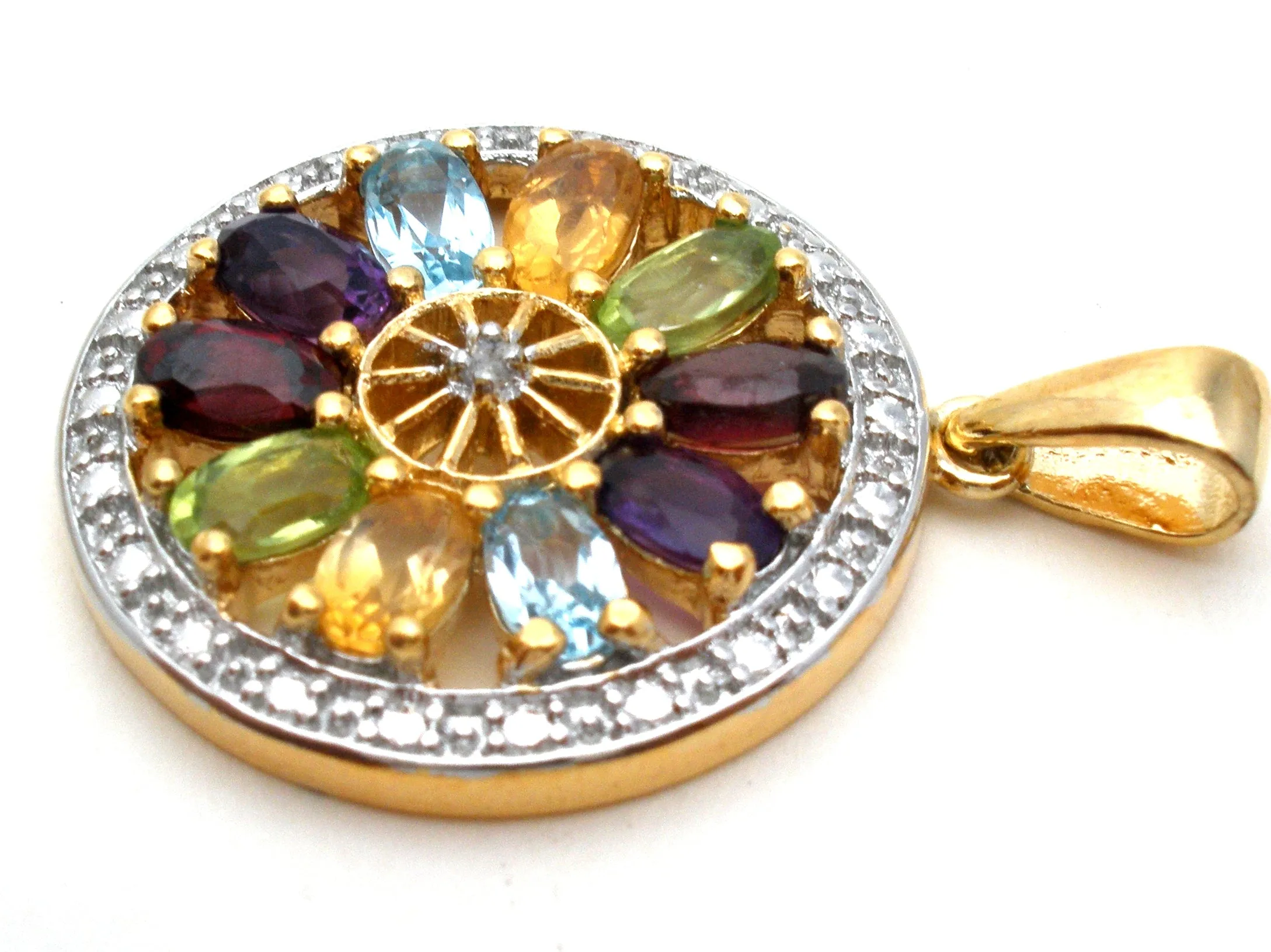 Multi Gemstone 925 Pendant by Victoria Townsend