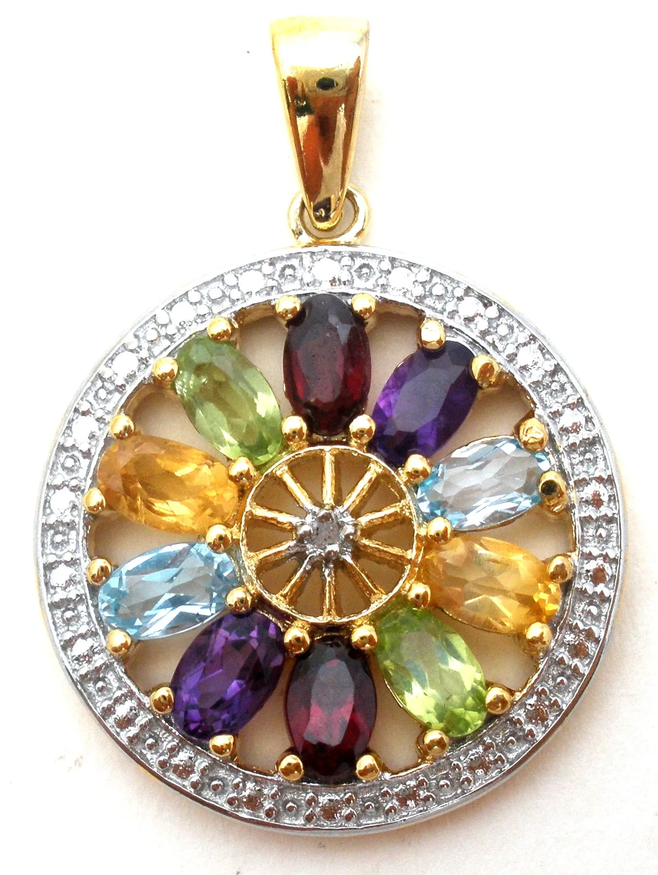 Multi Gemstone 925 Pendant by Victoria Townsend