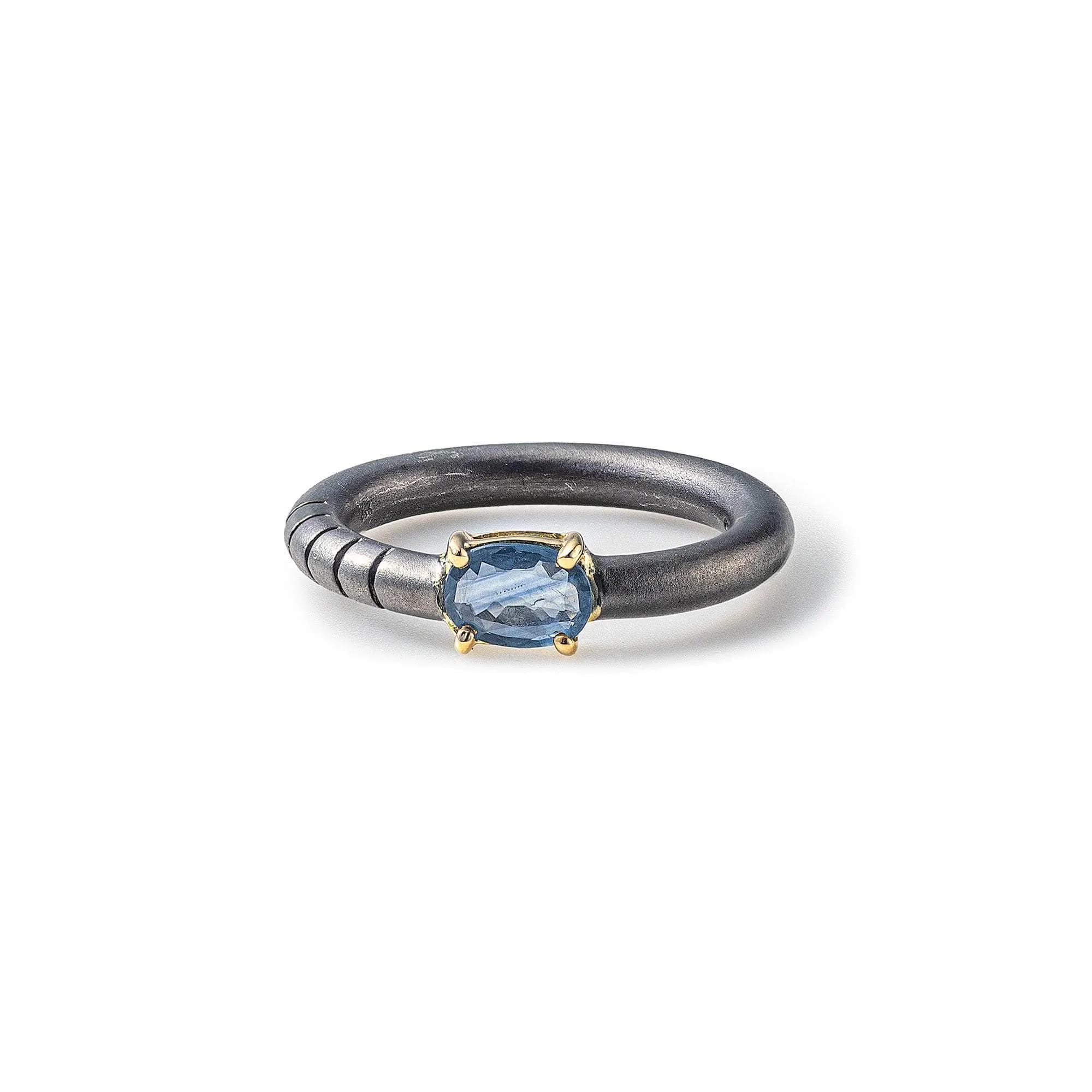 Nabu Blue Sapphire Ring (Black Rhodium)