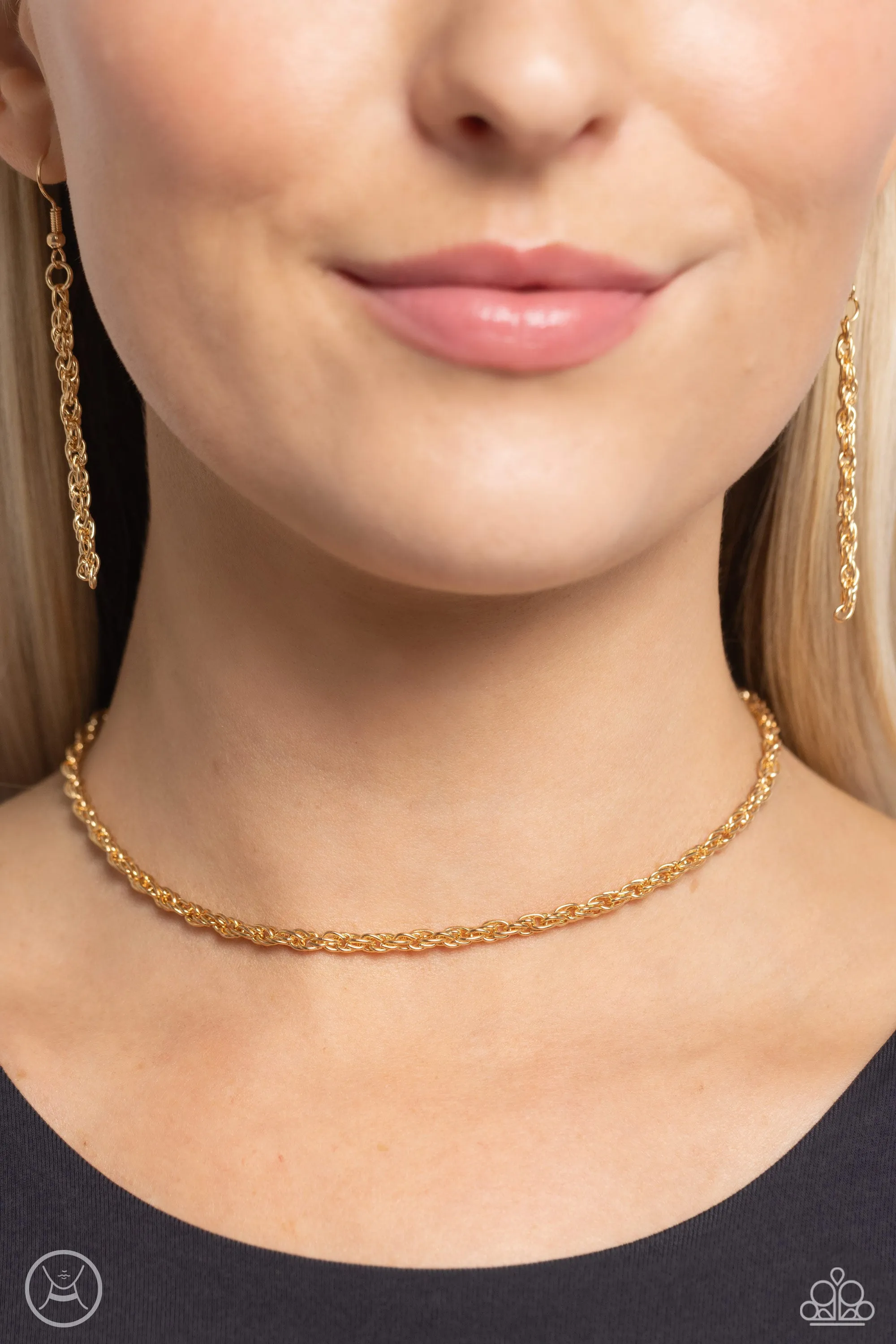 Necklaces Glimmer of ROPE - Gold Choker N443