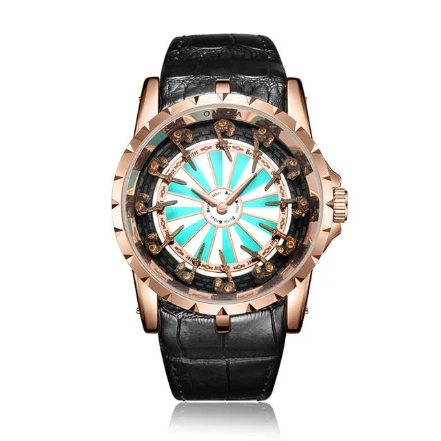 Noble Knights™ Titanium Leather Timepiece