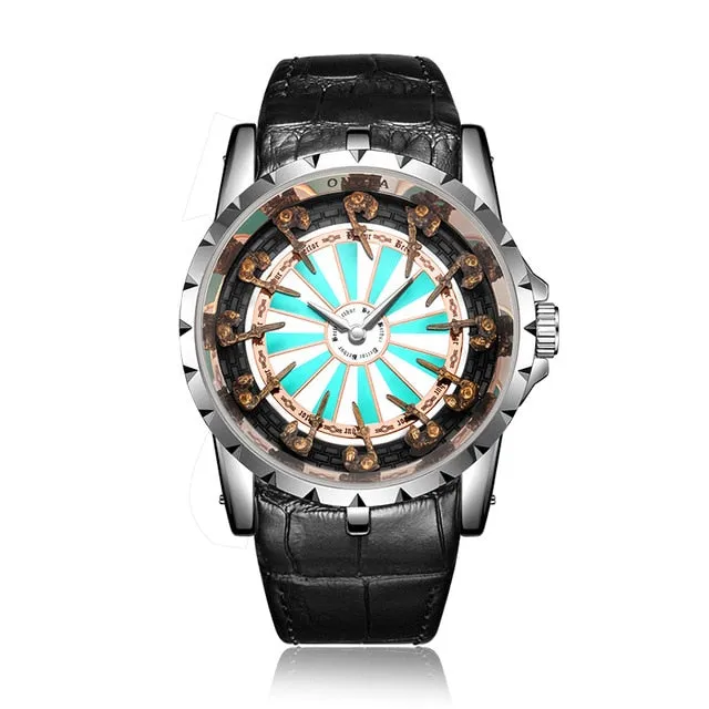 Noble Knights™ Titanium Leather Timepiece