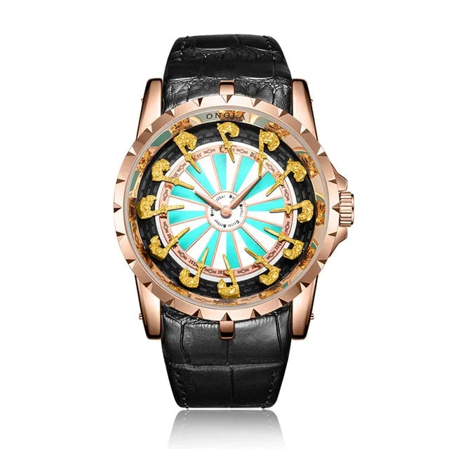 Noble Knights™ Titanium Leather Timepiece