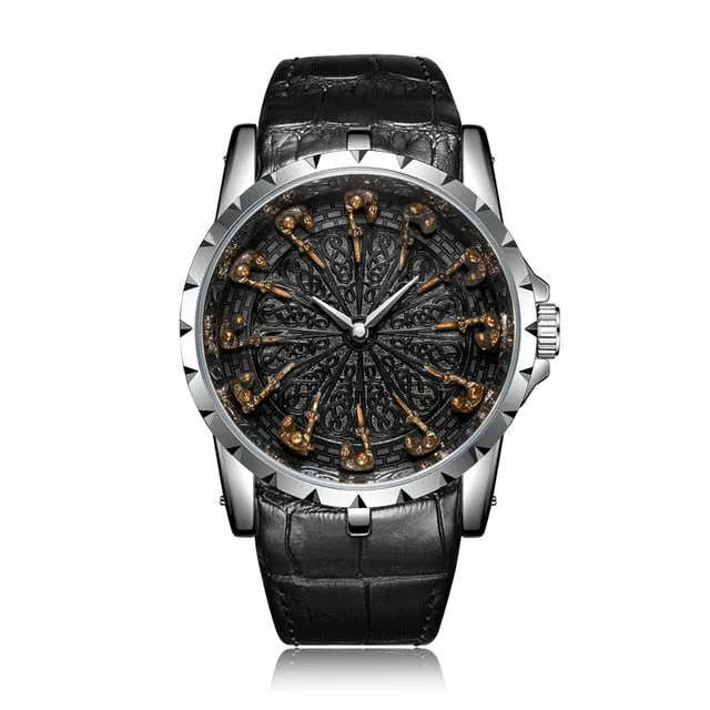 Noble Knights™ Titanium Leather Timepiece