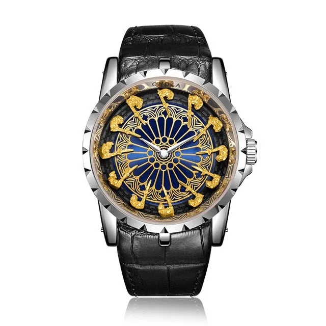 Noble Knights™ Titanium Leather Timepiece