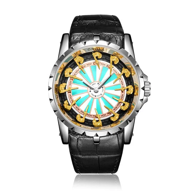 Noble Knights™ Titanium Leather Timepiece