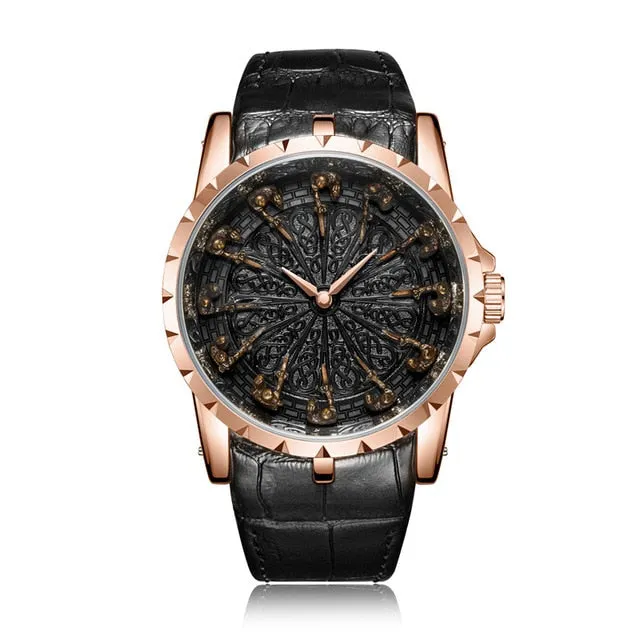 Noble Knights™ Titanium Leather Timepiece