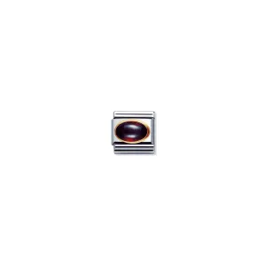 Nomination Composable Gold Oval Garnet Stone Link ~ 030504/03
