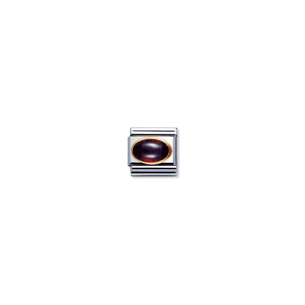 Nomination Composable Gold Oval Garnet Stone Link ~ 030504/03