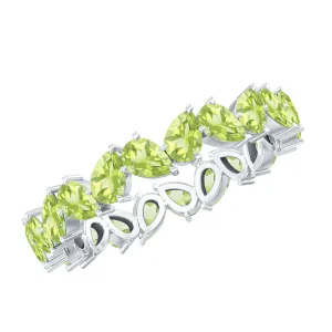 Pear Shape Peridot Full Eternity Band