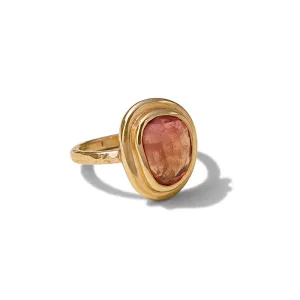 Pebble Ring, Peach Tourmaline, 9kt Yellow Gold