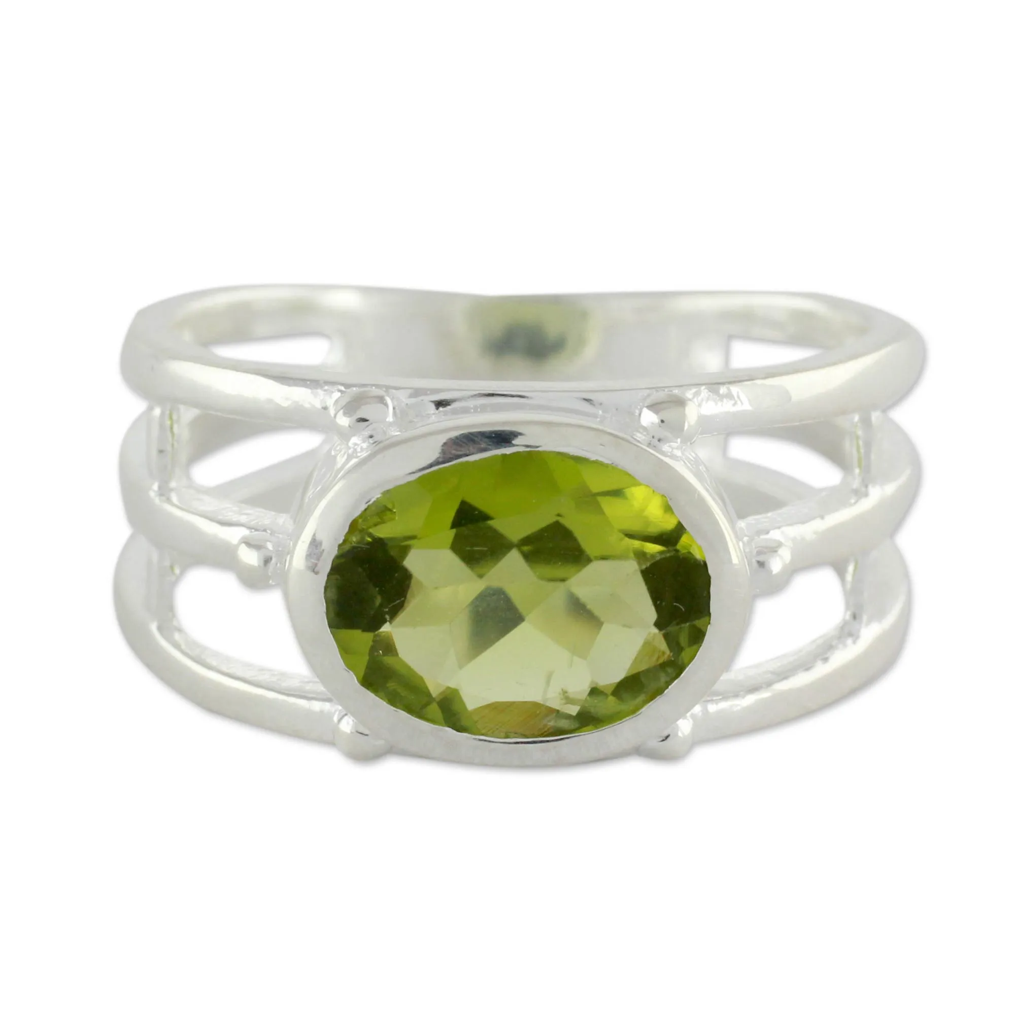 Peridot Ring Crafted of Sterling Silver - Forest Glow | NOVICA