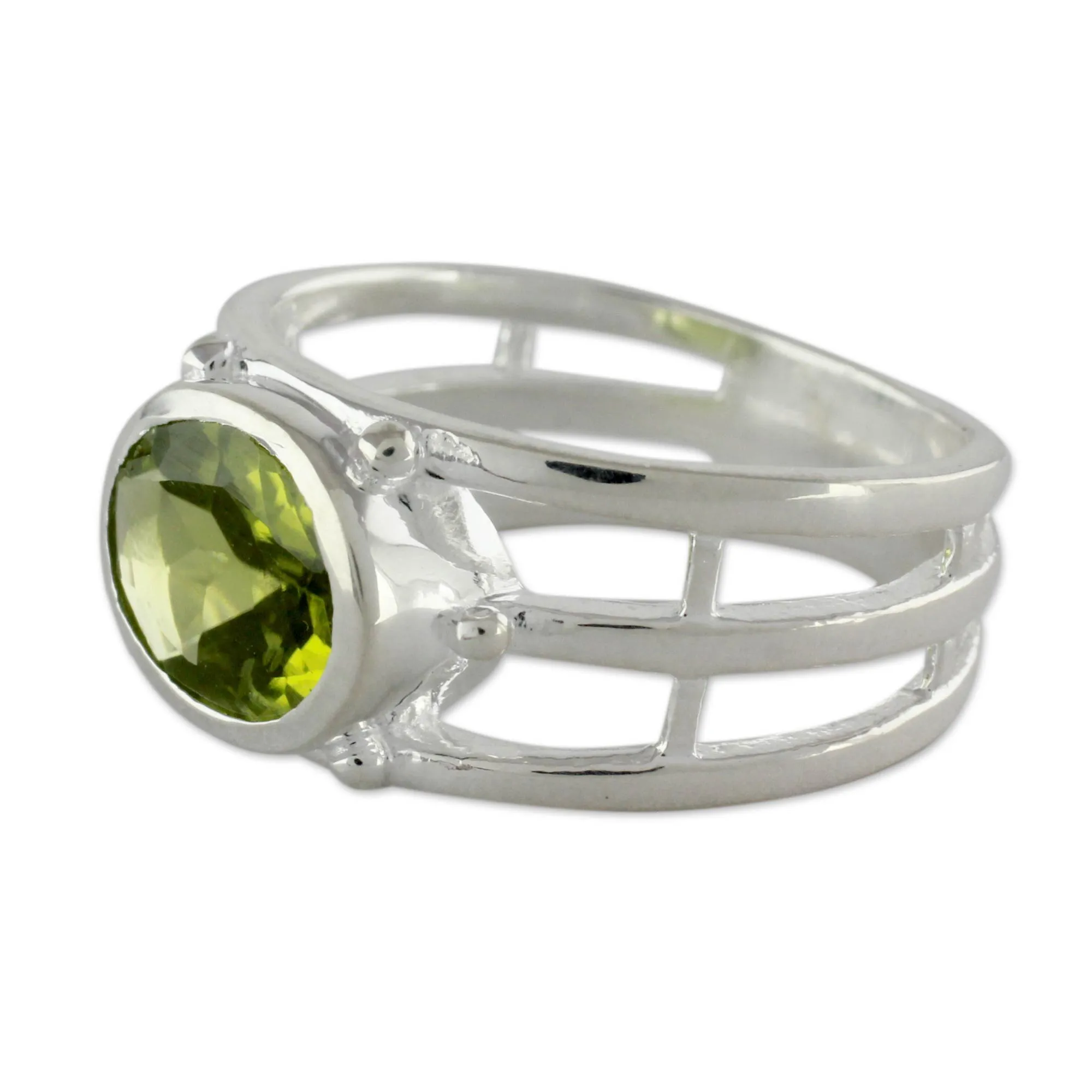 Peridot Ring Crafted of Sterling Silver - Forest Glow | NOVICA