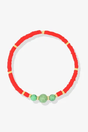 Power Protection Clay Bracelet with Hydrogrossular Garnet and Gold Vermeil