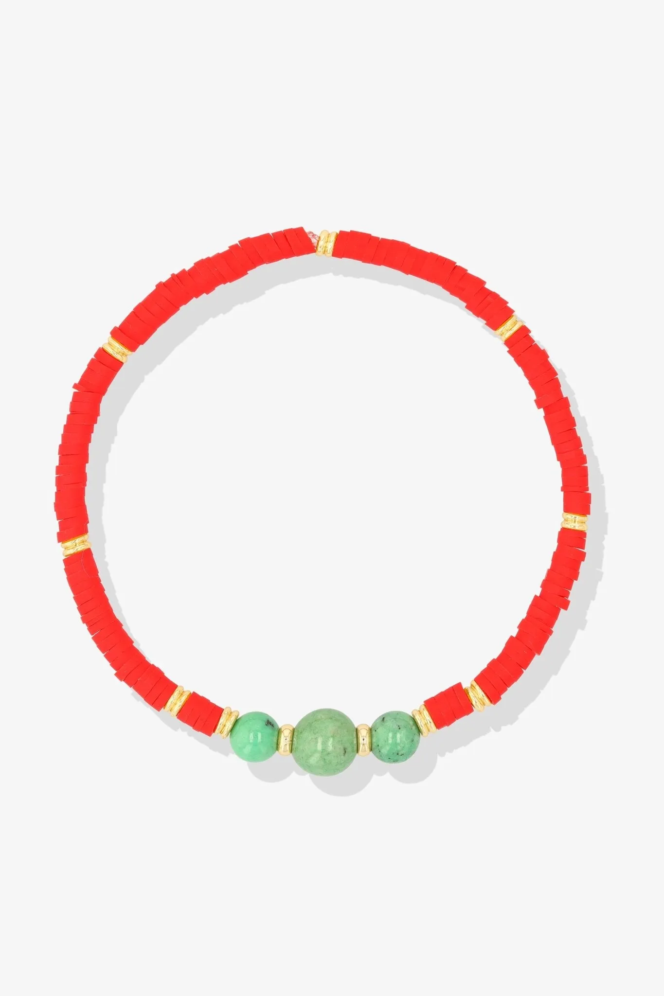 Power Protection Clay Bracelet with Hydrogrossular Garnet and Gold Vermeil