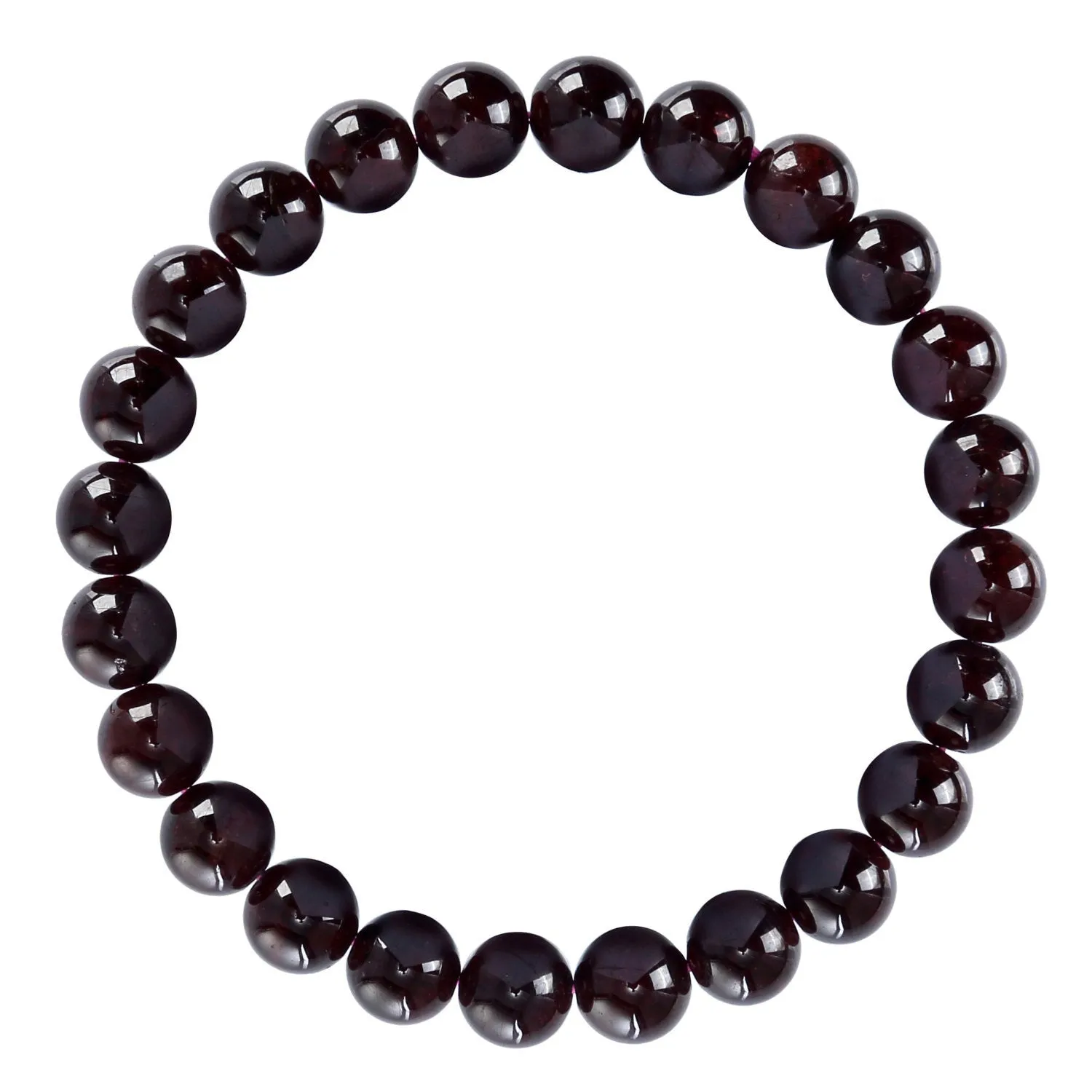Red Garnet Bracelet Smooth Round Size 10mm 8mm 7.5" Length