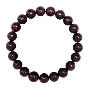 Red Garnet Bracelet Smooth Round Size 10mm 8mm 7.5" Length