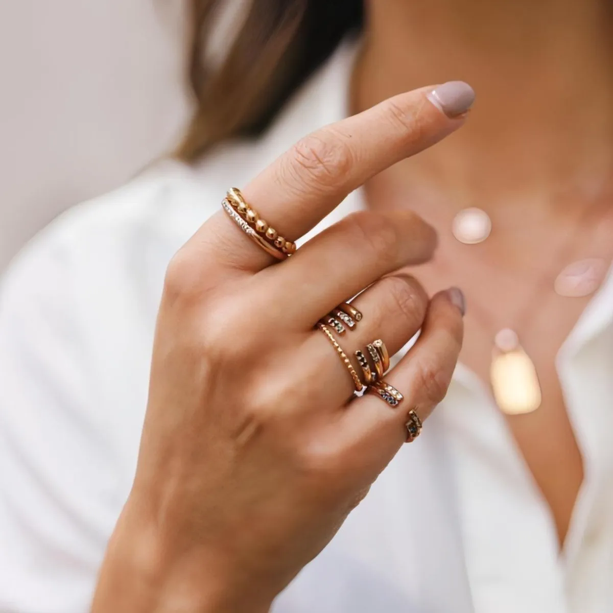 Ring with stone - Goldfilled