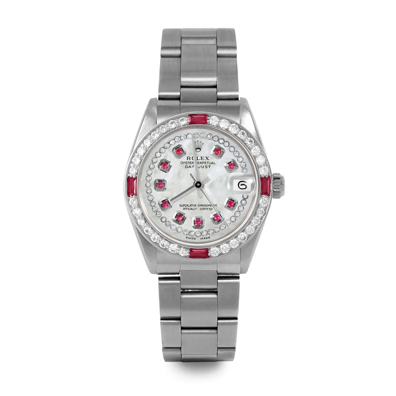 Rolex Datejust 31mm | 6827-SS-WMOP-STRR-4RBY-OYS