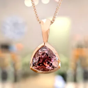 Rose Zircon Trilliant Pendant
