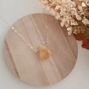 Rough Cut Citrine Crystal Necklace