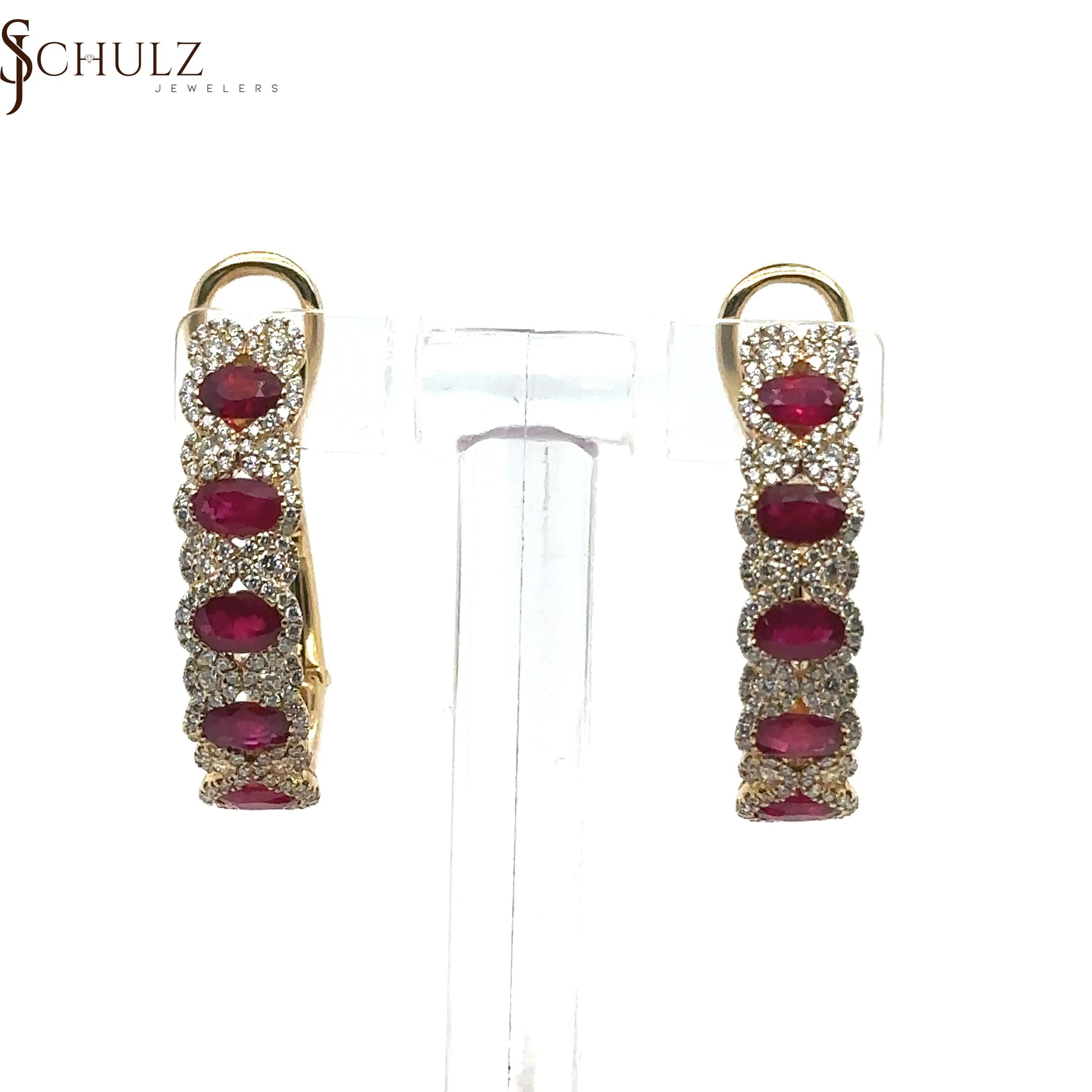 Ruby & Diamond Hoop Earrings