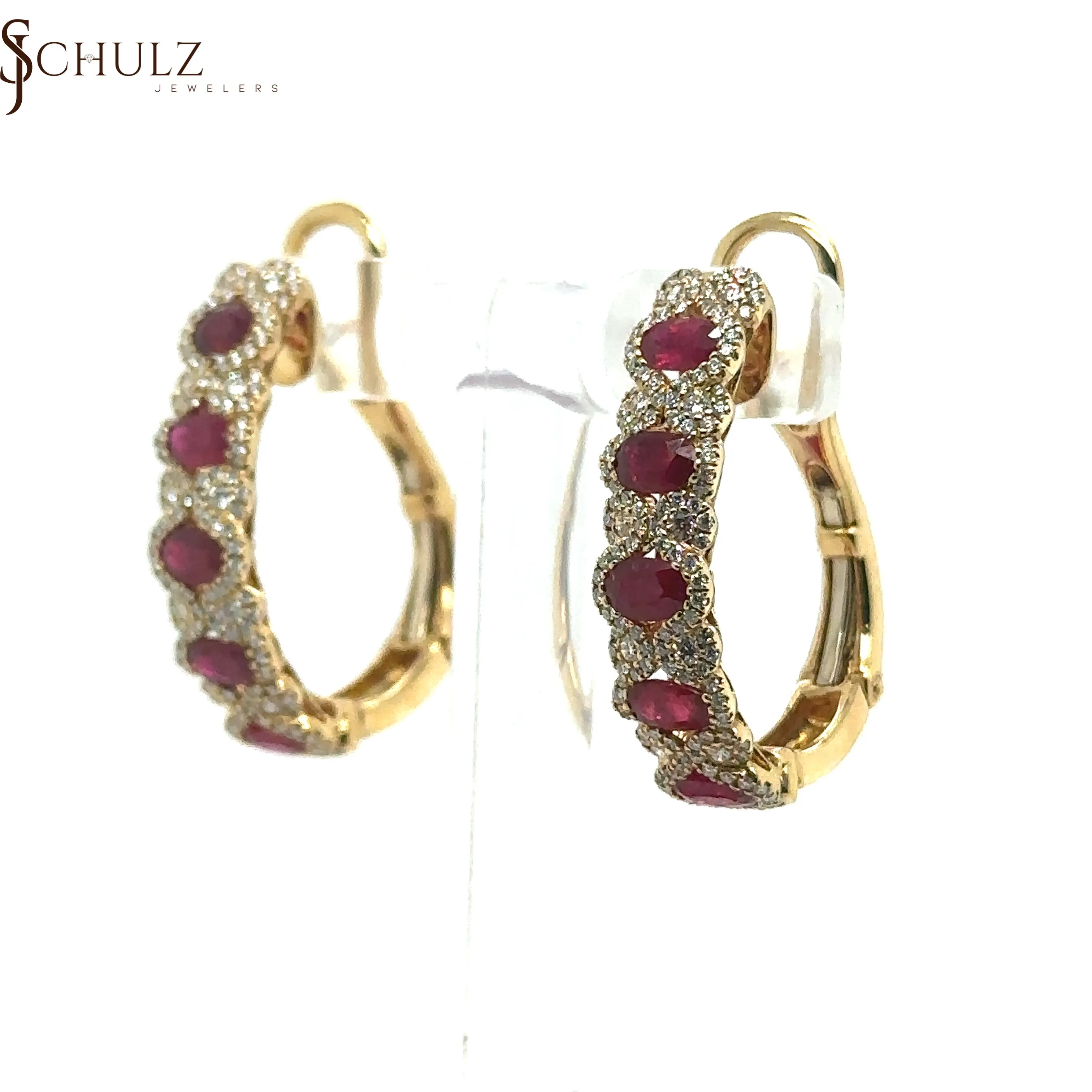 Ruby & Diamond Hoop Earrings