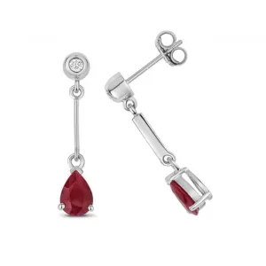 Ruby Drop Pear Earrings ED246WR