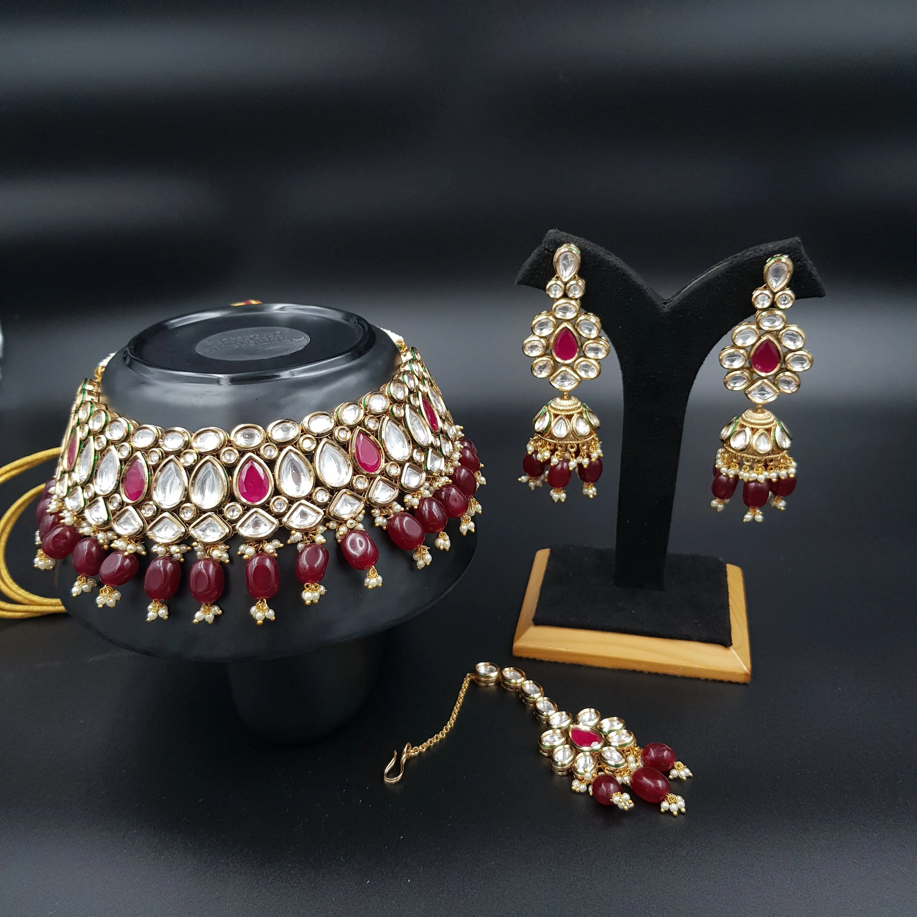 Ruby Kundan Choker Set  13963-1054