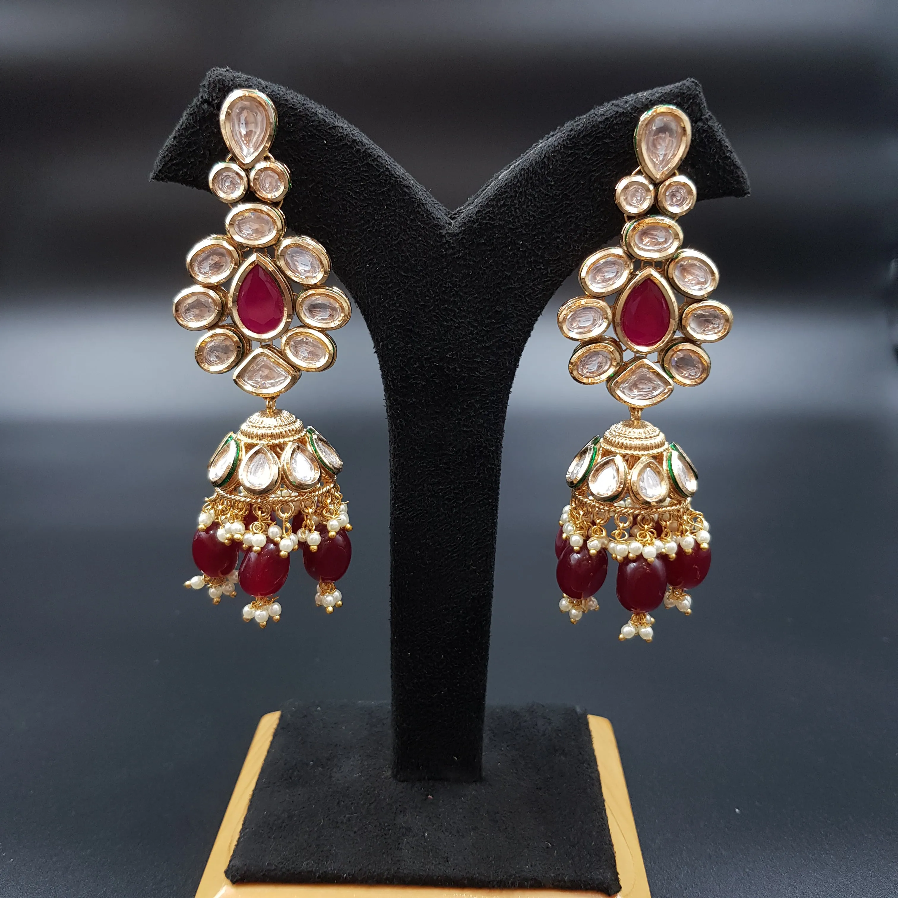 Ruby Kundan Choker Set  13963-1054