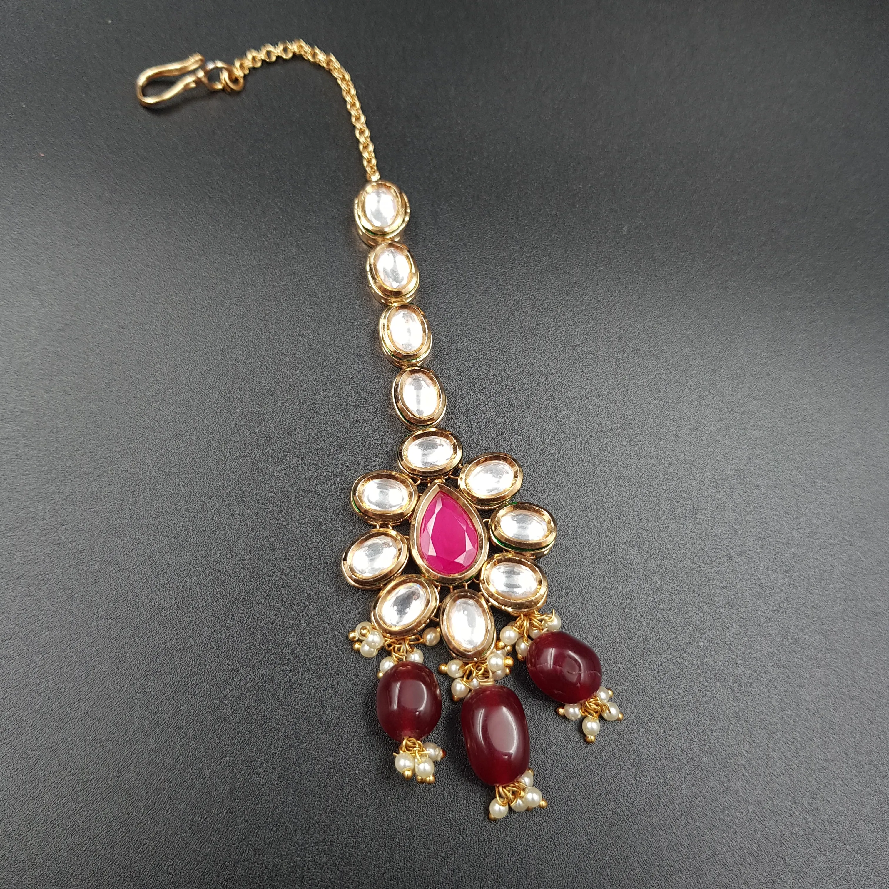 Ruby Kundan Choker Set  13963-1054