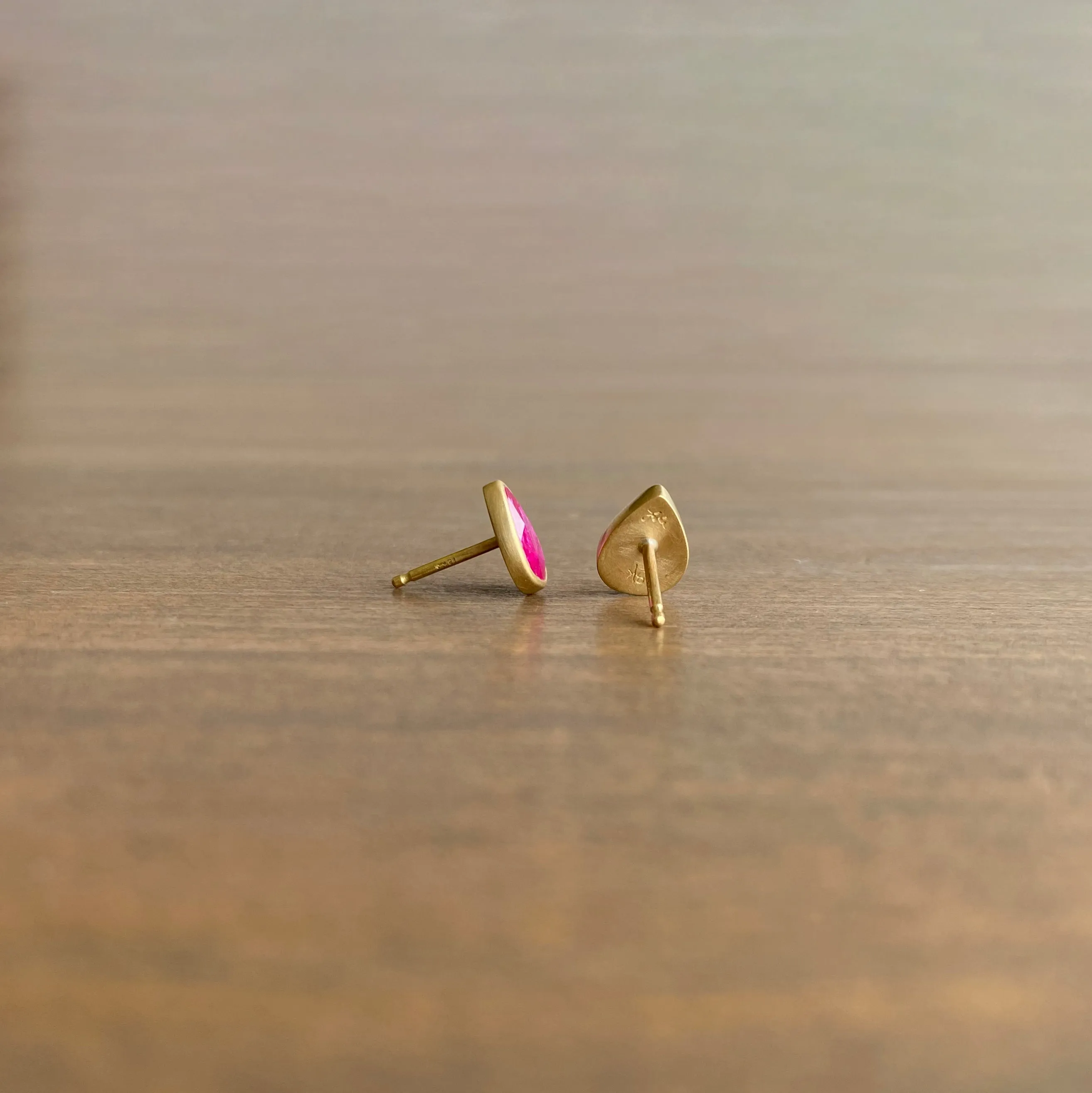Ruby Teardrop Stud Earrings