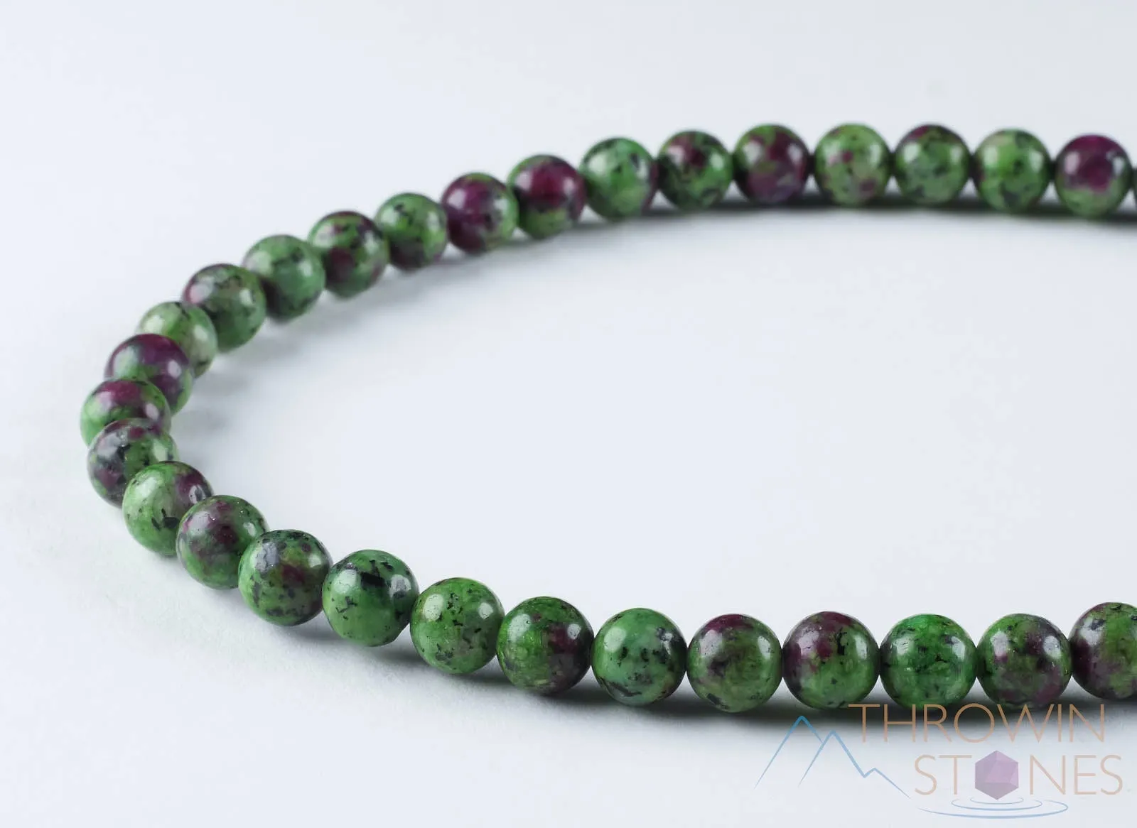 RUBY ZOISITE Crystal Necklace, Mala - Handmade Jewelry, Beaded Necklace, Healing Crystals and Stones,  E0120